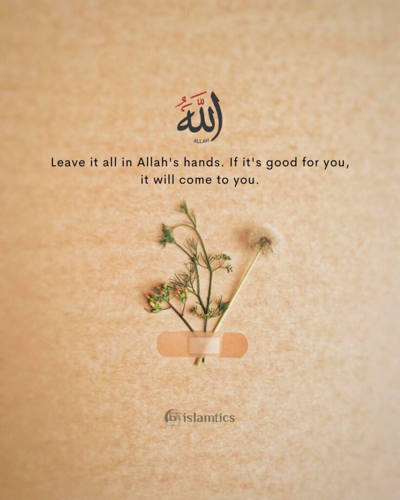 Leave it all in Allah's hands. If it's good for you, it will come to you.