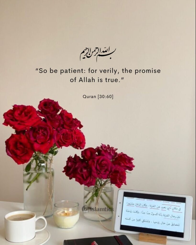 “So be patient: for verily, the promise of Allah is true.”