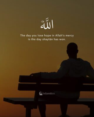 The day you lose hope in Allah’s mercy is the day shaytān has won.