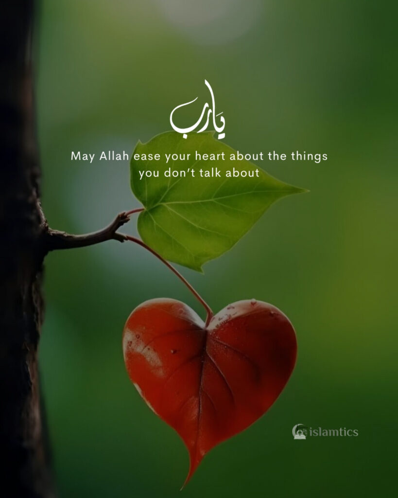 May Allah ease your heart about the things you don’t talk about