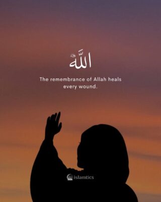 The remembrance of Allah heals every wound.