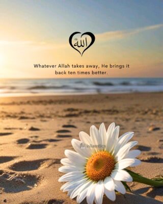 Whatever Allah takes away, He brings it back ten times better.