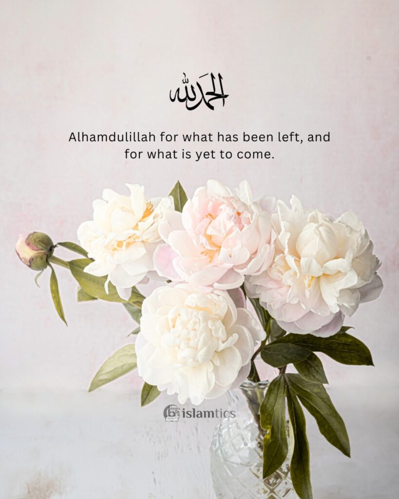 Alhamdulillah for what has been left, and for what is yet to come.