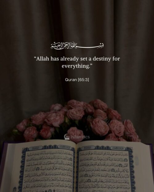 “Allah has already set a destiny for everything.”