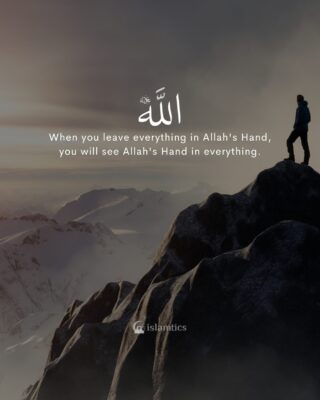 When you leave everything in Allah's Hand, you will see Allah's Hand in everything.