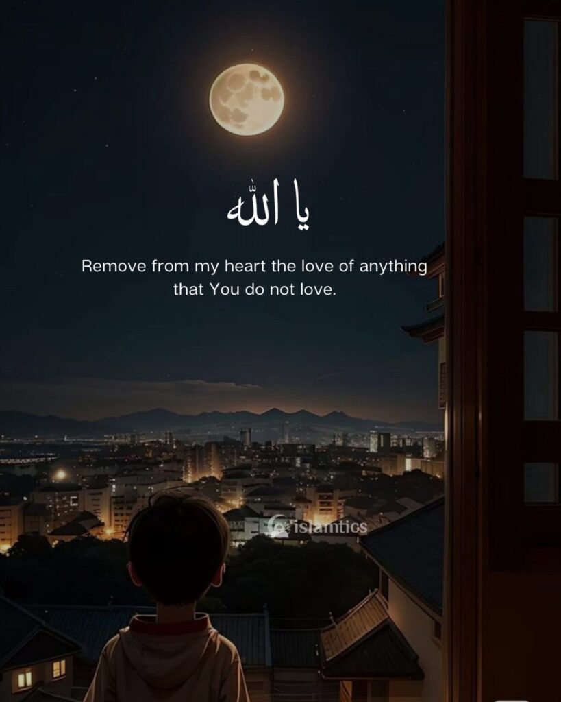 Ya Allah Remove from my heart the love of anything that You do not love.