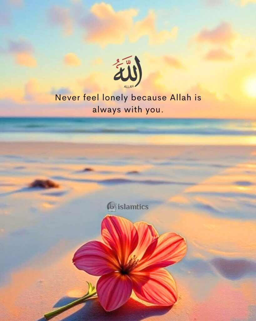 Never feel lonely because Allah is always with you.