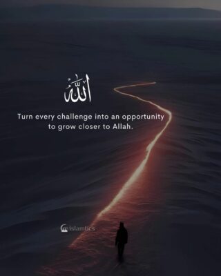 Turn every challenge into an opportunity to grow closer to Allah.