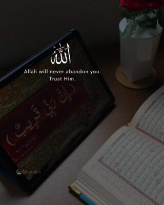 .Allah will never abandon you. Trust Him.