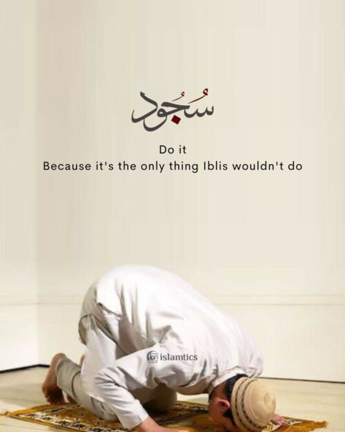 .Do Sujud. Because it's the only thing Iblis wouldn't do