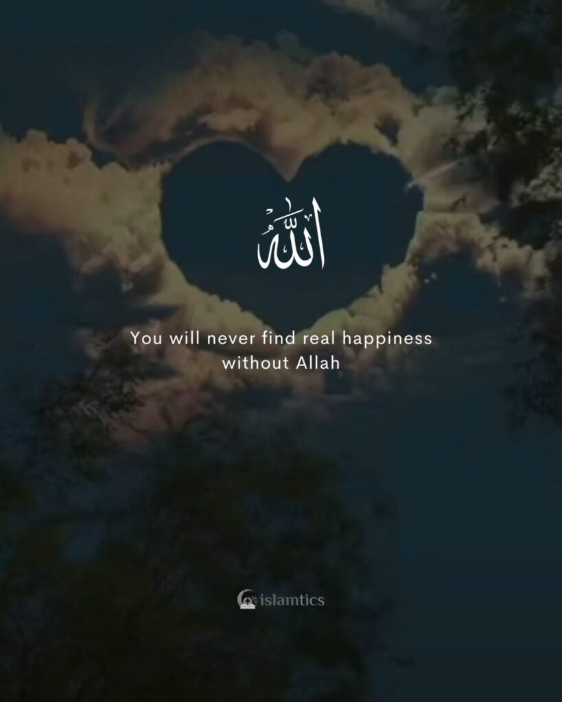 .You will never find real happiness without Allah