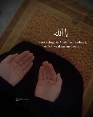 I seek refuge in Allah from sadness, which weakens my heart.