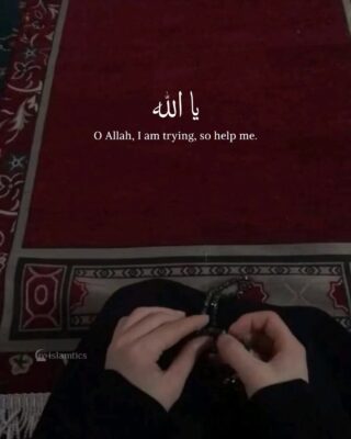 O Allah, I am trying, so help me.