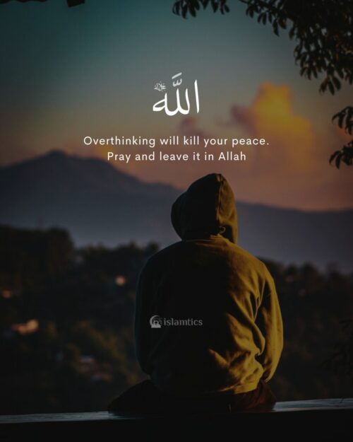 Overthinking will kill your peace. Pray and leave it in Allah