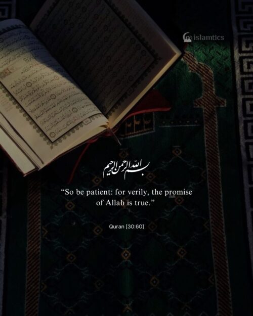 “So be patient: for verily, the promise of Allah is true.”