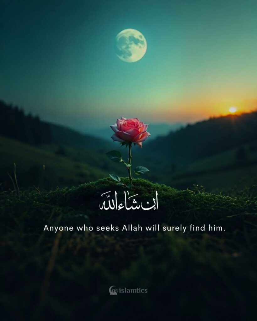 Anyone who seeks Allah will surely find him.