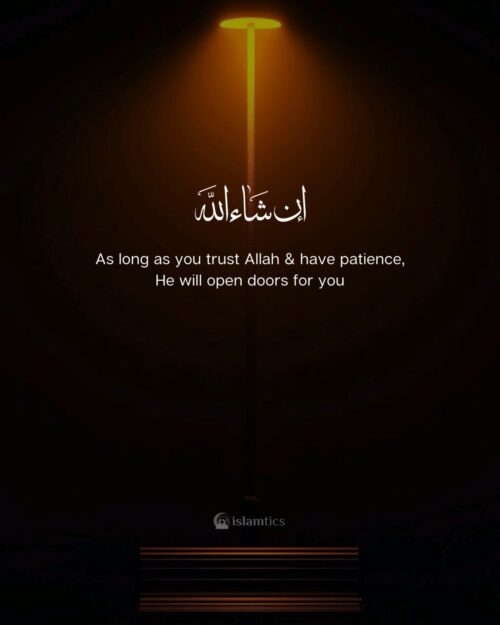 As long as you trust Allah & have patience, He will open doors for you