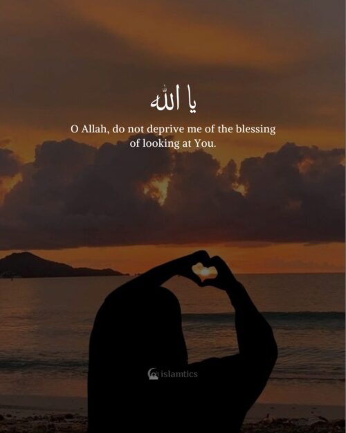 O Allah, do not deprive me of the blessing of looking at You.