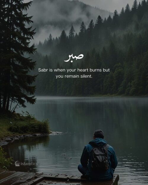 Sabr is when your heart burns but you remain silent.