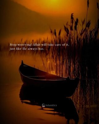 Stop worrying! Allah will take care all of it, just like He always has.