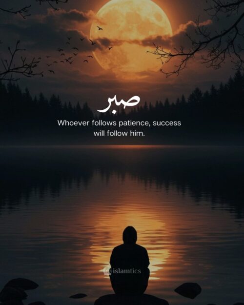 Whoever follows patience, success will follow him.