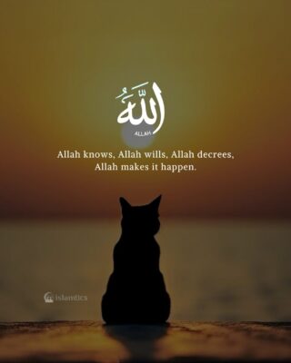 Allah knows, Allah wills, Allah decrees, Allah makes it happen.