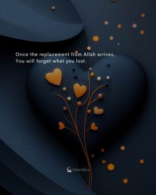 Once the replacement from Allah arrives,⁣ You will forget what you lost.