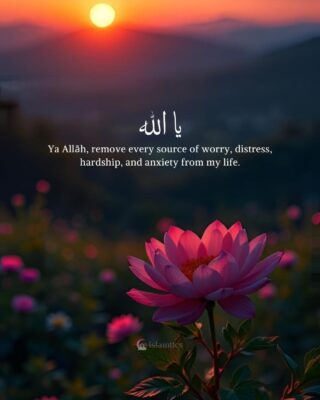 Ya Allāh, remove every source of worry, distress, hardship, and anxiety from my life.