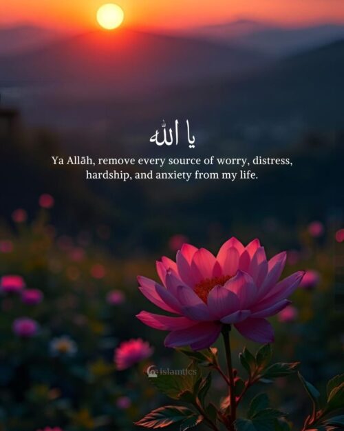 Ya Allāh, remove every source of worry, distress, hardship, and anxiety from my life.