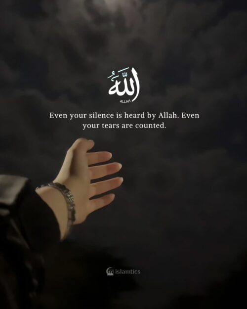 Even your silence is heard by Allah. Even your tears are counted.