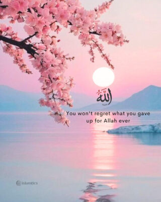 You won’t regret what you gave up for Allah ever
