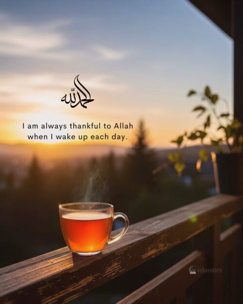 I am always thankful to Allah when I wake up each day.