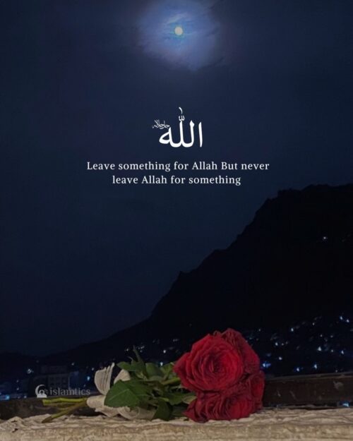 Leave something for Allah But never leave Allah for something