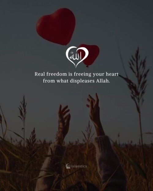 Real freedom is freeing your heart from what displeases Allah.