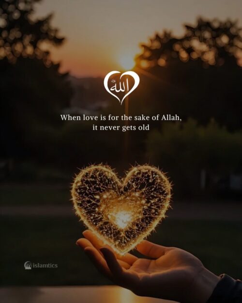 When love is for the sake of Allah, it never gets old