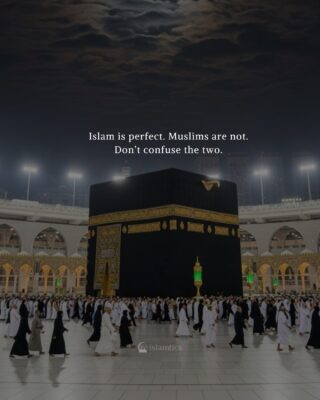 Islam is perfect. Muslims are not. Don’t confuse the two.