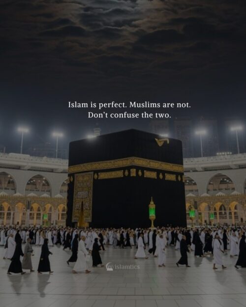 Islam is perfect. Muslims are not. Don’t confuse the two.