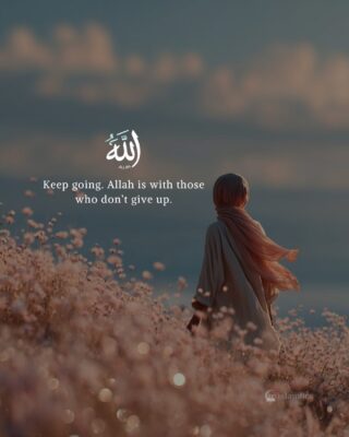 Keep going. Allah is with those who don’t give up.