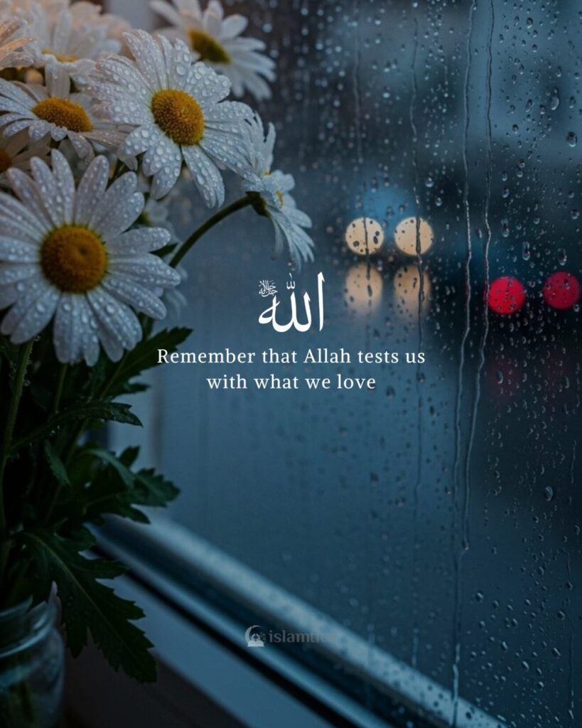 Remember that Allah tests us with what we love