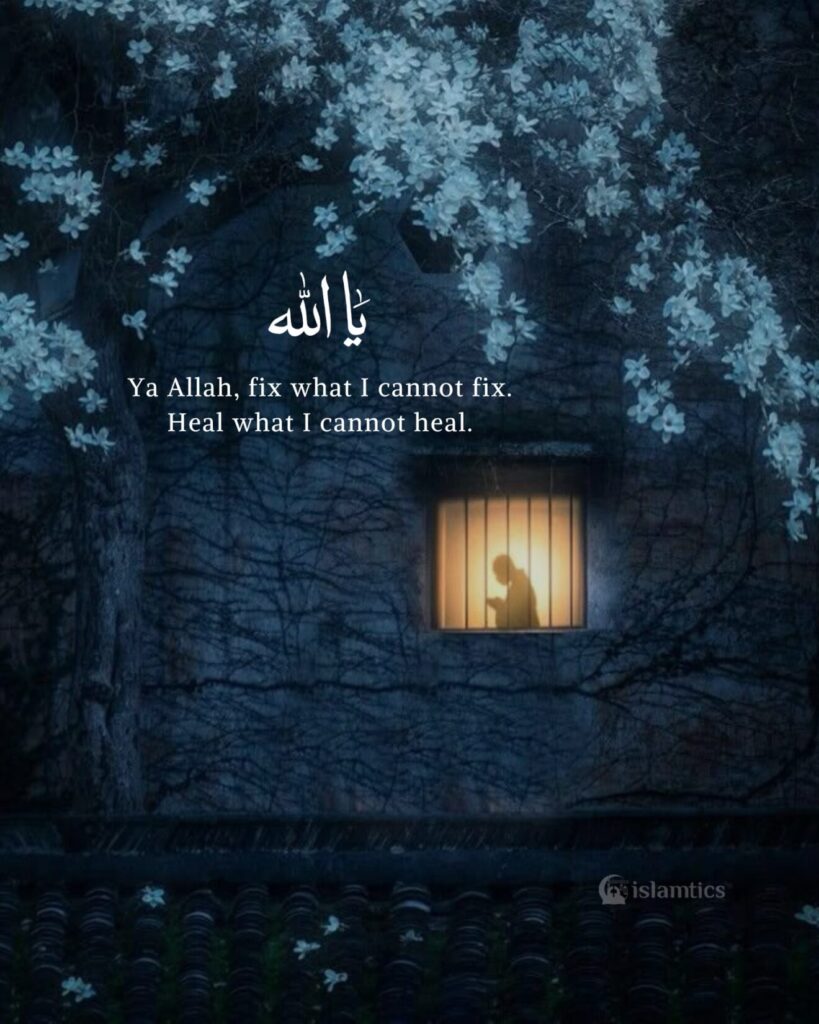Ya Allah, fix what I cannot fix. Heal what I cannot heal.