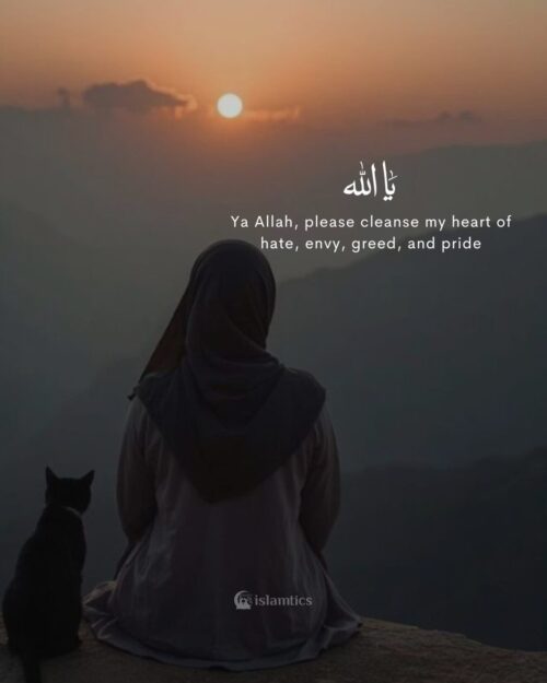 Ya Allah, please cleanse my heart of hate, envy, greed, and pride