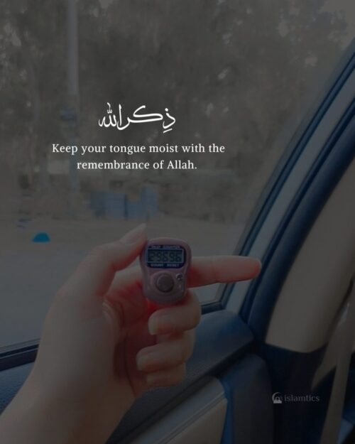 Keep your tongue moist with the remembrance of Allah.