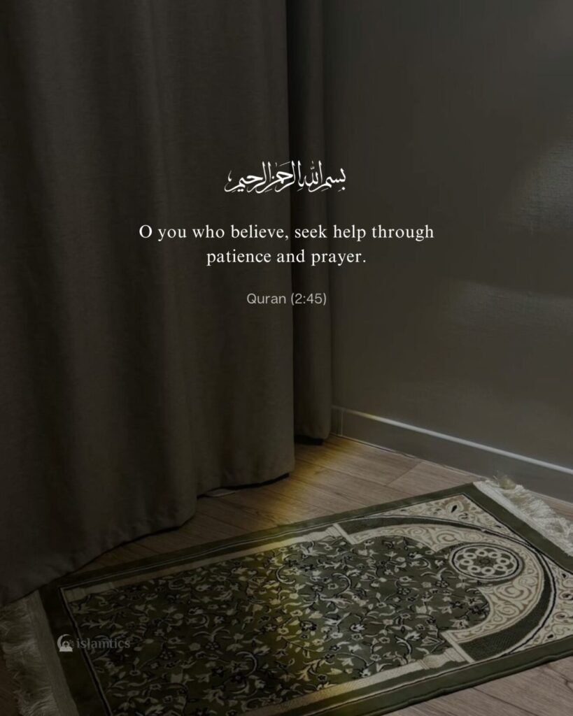 O you who believe, seek help through patience and prayer.