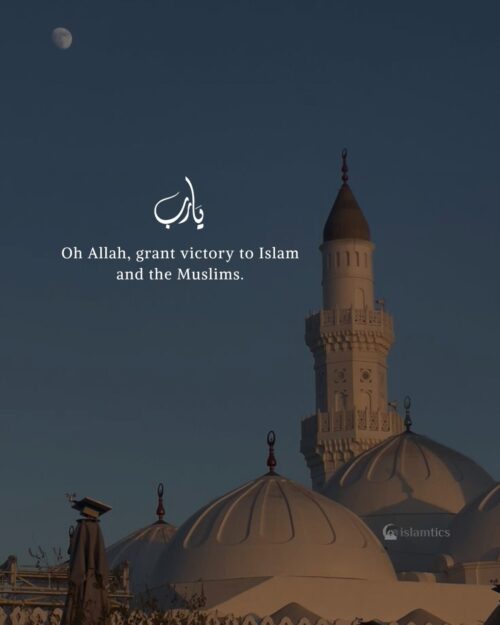 Oh Allah, grant victory to Islam and the Muslims.