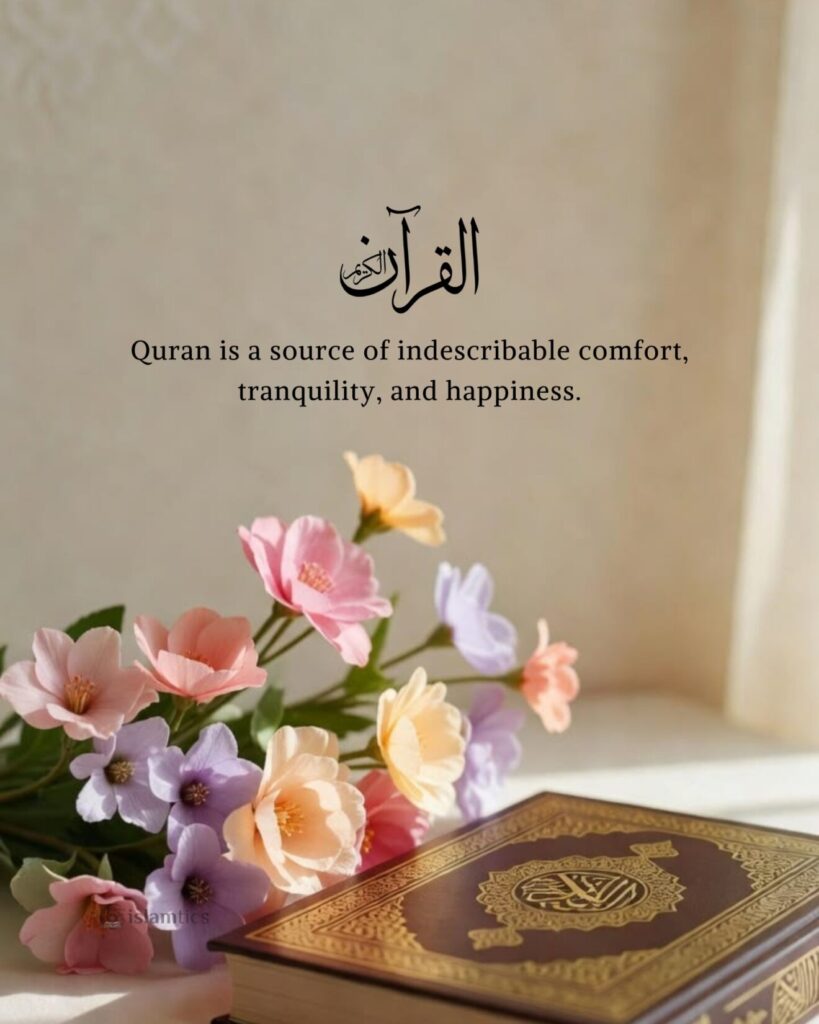 Quran is a source of indescribable comfort, tranquility, and happiness.