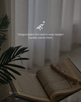 Tahajjud cleans the heart in ways daylight worship cannot reach.