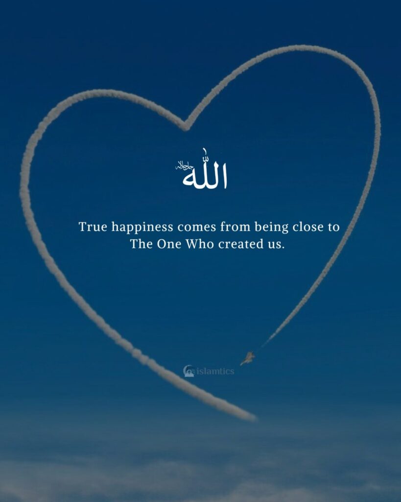 True happiness comes from being close to The One Who created us.