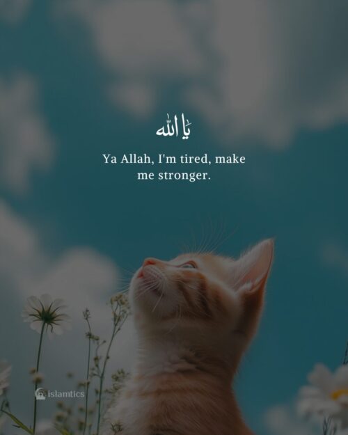 .Ya Allah, I'm tired, make me stronger.
