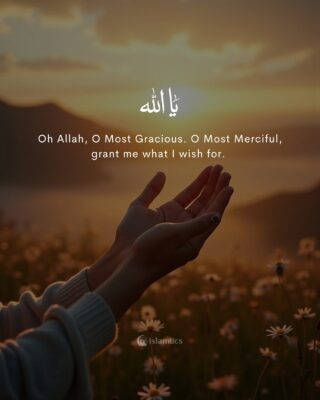 Oh Allah, O Most Gracious. O Most Merciful, grant me what I wish for.