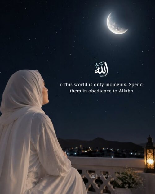 This world is only moments. Spend them in obedience to Allah